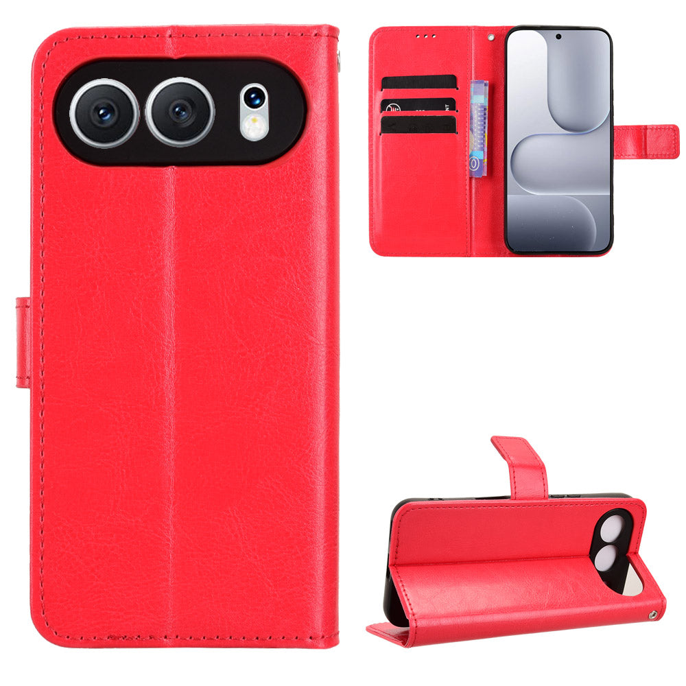 For Honor 500 5G PU Leather Case with Strap Crazy Horse Texture Phone Wallet Cover