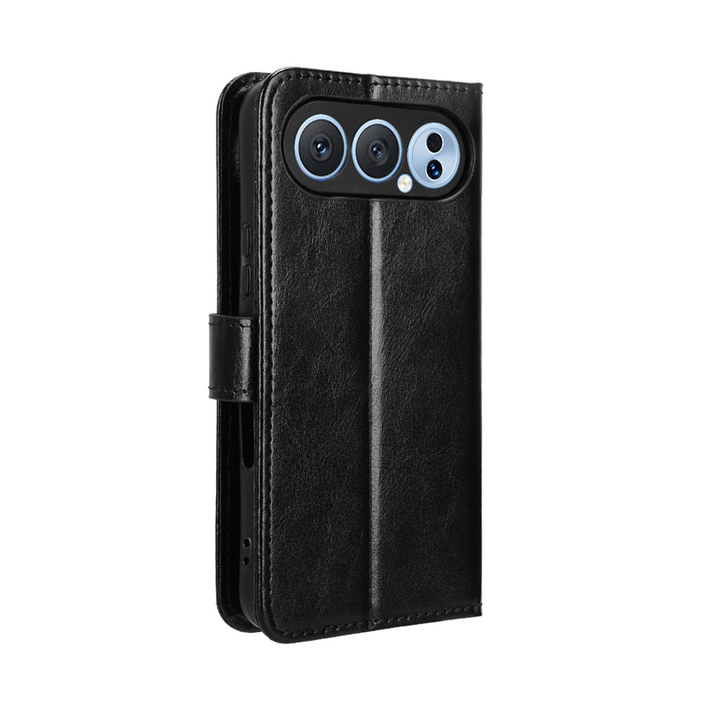 For Honor 500 Pro 5G PU Leather Case with Strap Crazy Horse Texture Phone Wallet Cover