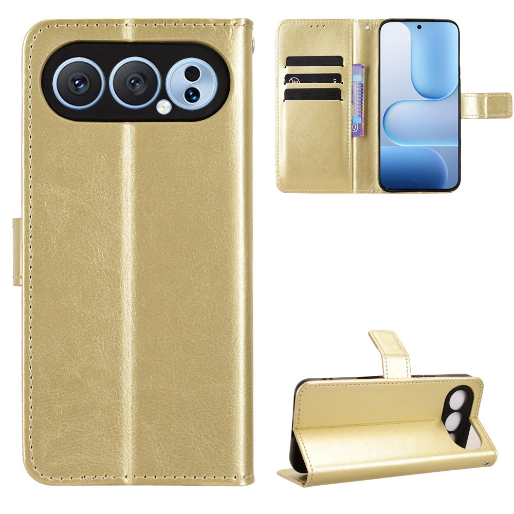 For Honor 500 Pro 5G PU Leather Case with Strap Crazy Horse Texture Phone Wallet Cover