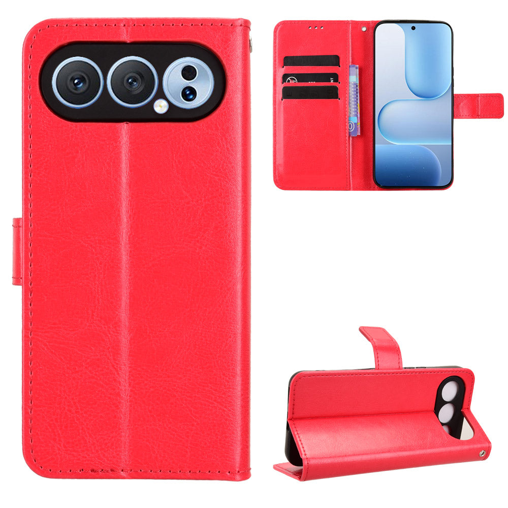 For Honor 500 Pro 5G PU Leather Case with Strap Crazy Horse Texture Phone Wallet Cover