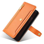 For Honor Magic8 Pro 5G Leather Case Zipper Pocket Wallet Phone Cover with 2 Straps