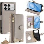 For Xiaomi Poco F8 Pro 5G / Redmi K90 5G Leather Case Wallet Stand Cover Irregular Tail Style with Chain Strap