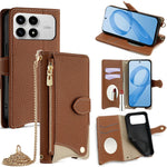For Xiaomi Poco F8 Pro 5G / Redmi K90 5G Leather Case Wallet Stand Cover Irregular Tail Style with Chain Strap