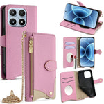 For Xiaomi 17 Leather Case Wallet Stand Cover Irregular Tail Style with Chain Strap