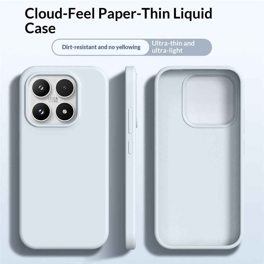 For Xiaomi 17 Case Ultra Thin Liquid Silicone + PC Phone Cover with Camera Touch Control Button