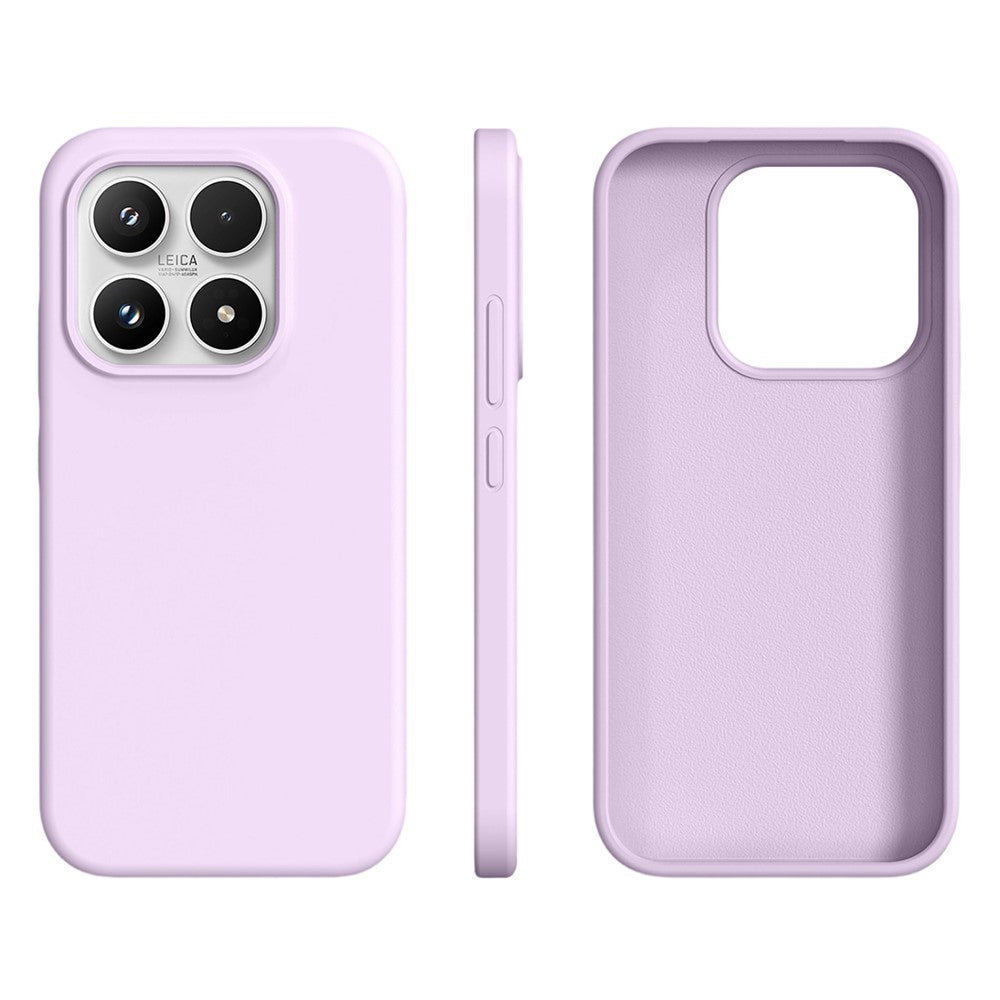 For Xiaomi 17 Case Ultra Thin Liquid Silicone + PC Phone Cover with Camera Touch Control Button
