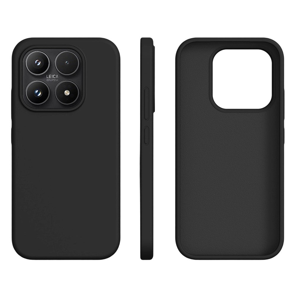 For Xiaomi 17 Case Ultra Thin Liquid Silicone + PC Phone Cover with Camera Touch Control Button