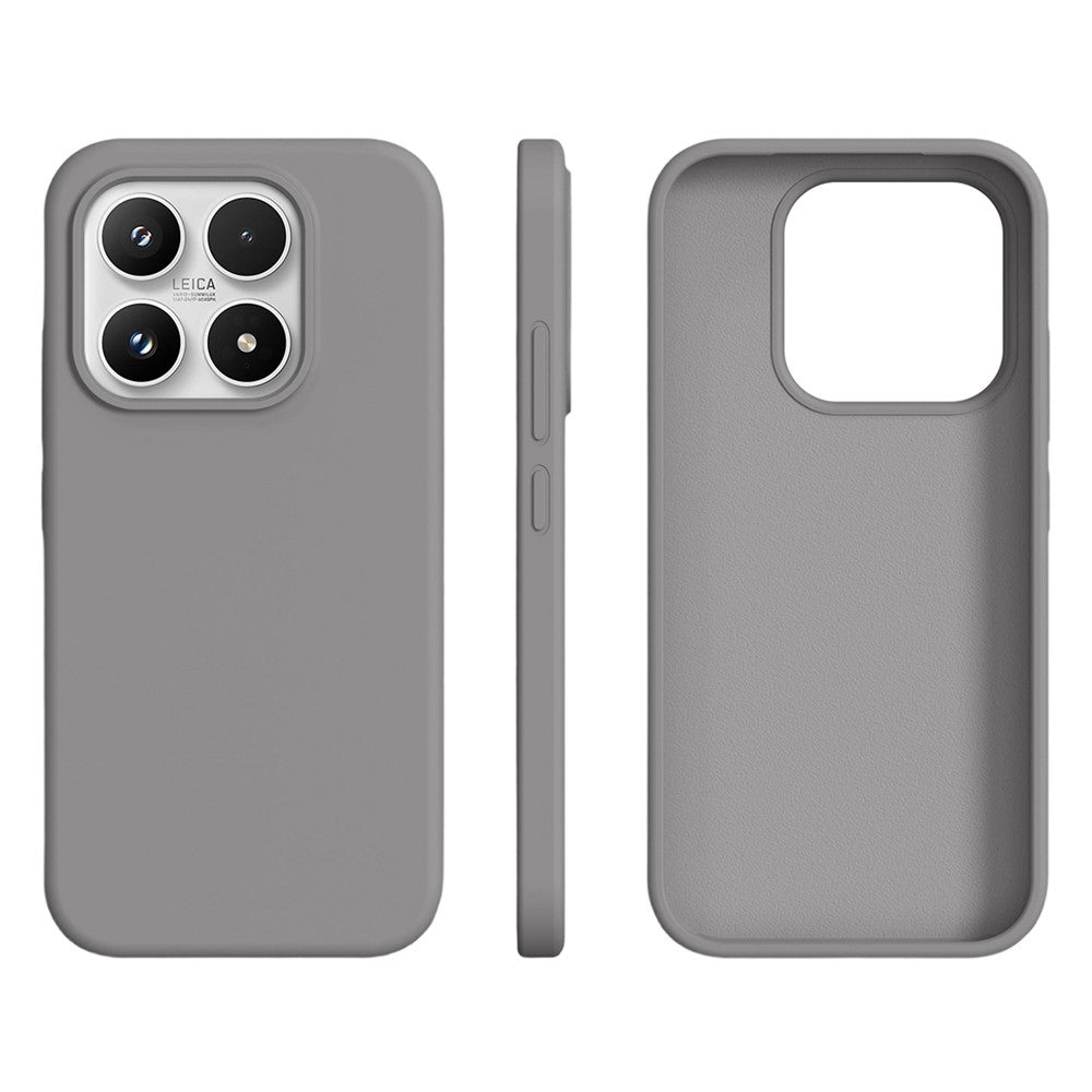 For Xiaomi 17 Case Ultra Thin Liquid Silicone + PC Phone Cover with Camera Touch Control Button