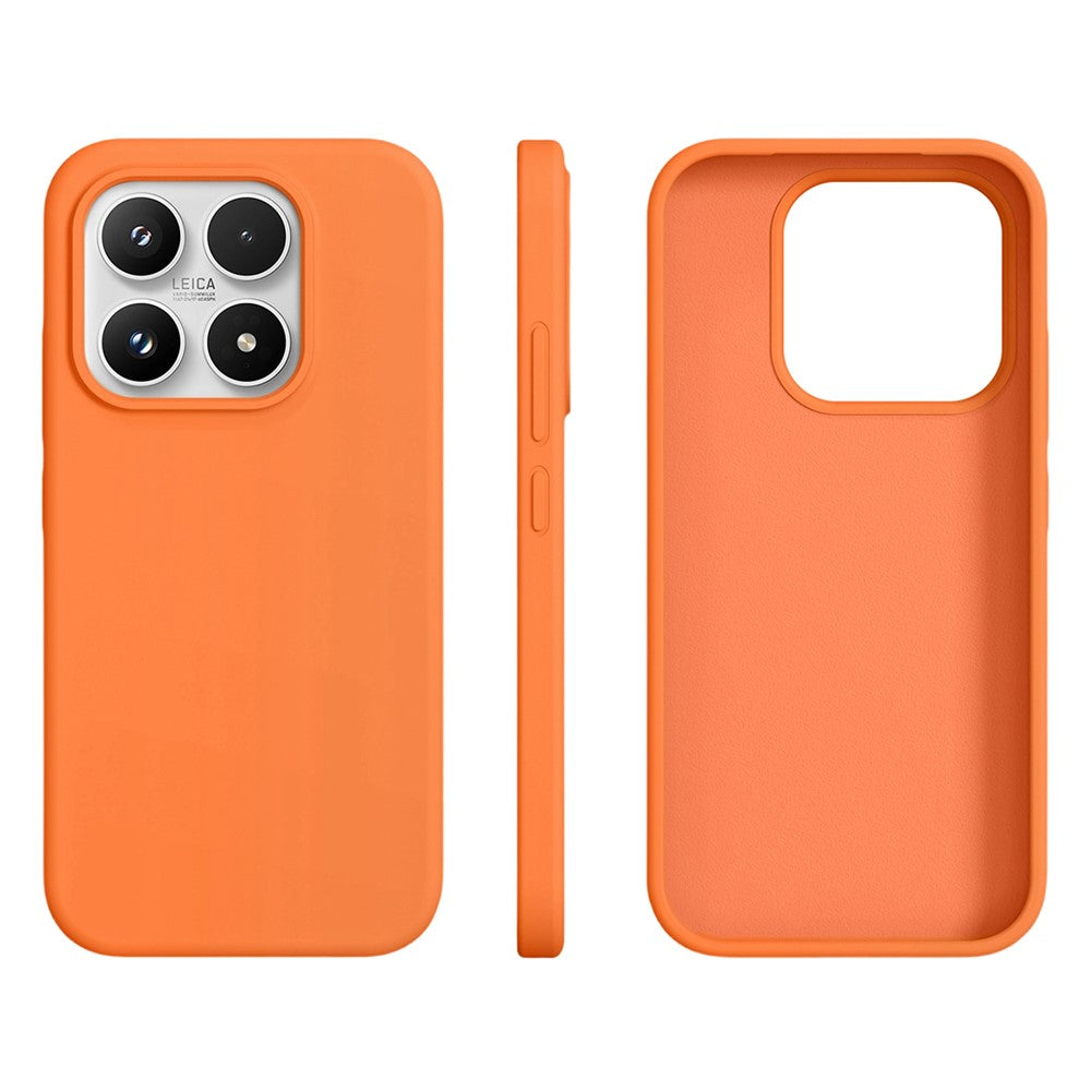 For Xiaomi 17 Case Ultra Thin Liquid Silicone + PC Phone Cover with Camera Touch Control Button