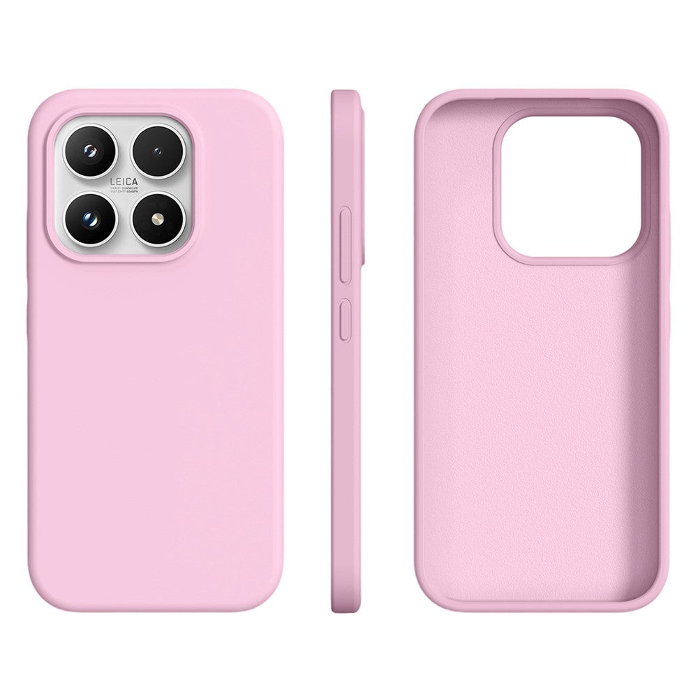 For Xiaomi 17 Case Ultra Thin Liquid Silicone + PC Phone Cover with Camera Touch Control Button