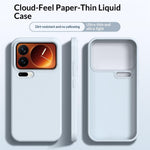 For Xiaomi 17 Pro Case Ultra Thin Liquid Silicone + PC Phone Cover with Camera Touch Control Button