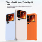 For Xiaomi 17 Pro Case Ultra Thin Liquid Silicone + PC Phone Cover with Camera Touch Control Button