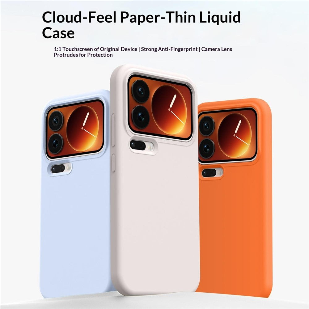 For Xiaomi 17 Pro Case Ultra Thin Liquid Silicone + PC Phone Cover with Camera Touch Control Button
