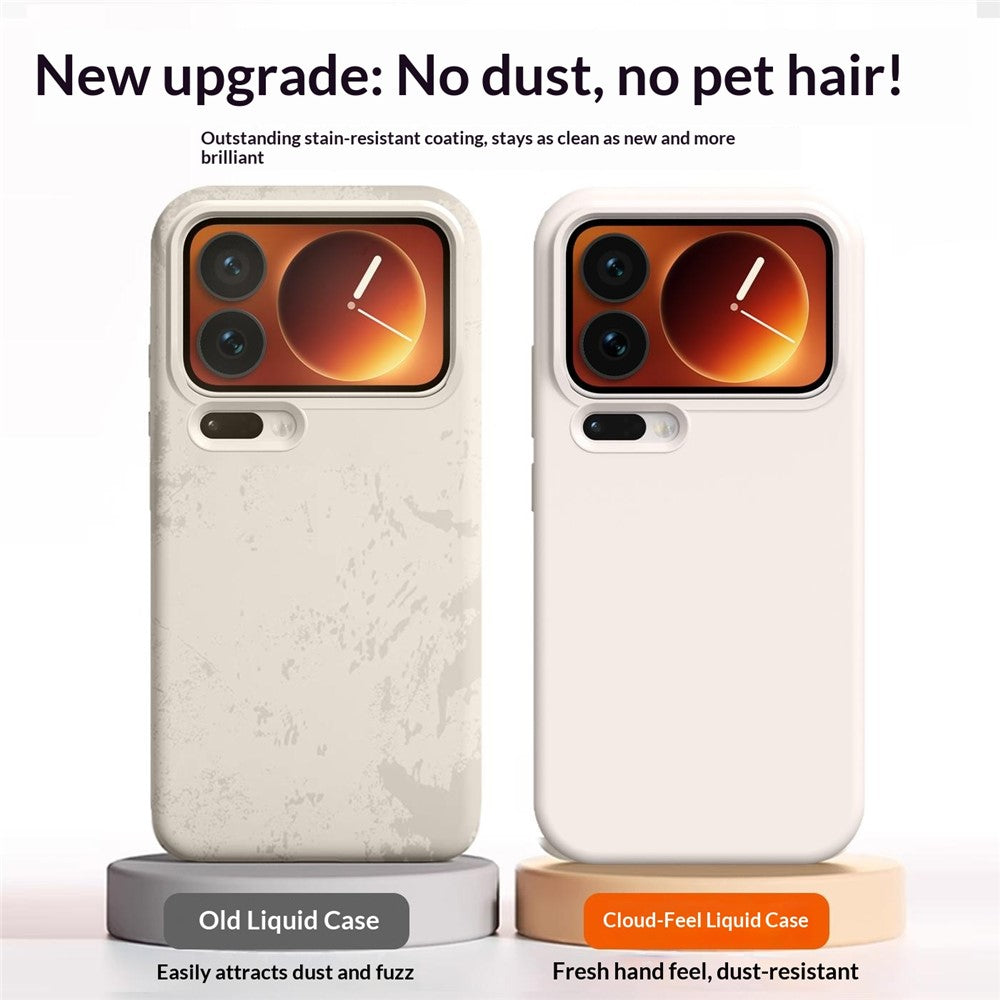 For Xiaomi 17 Pro Case Ultra Thin Liquid Silicone + PC Phone Cover with Camera Touch Control Button