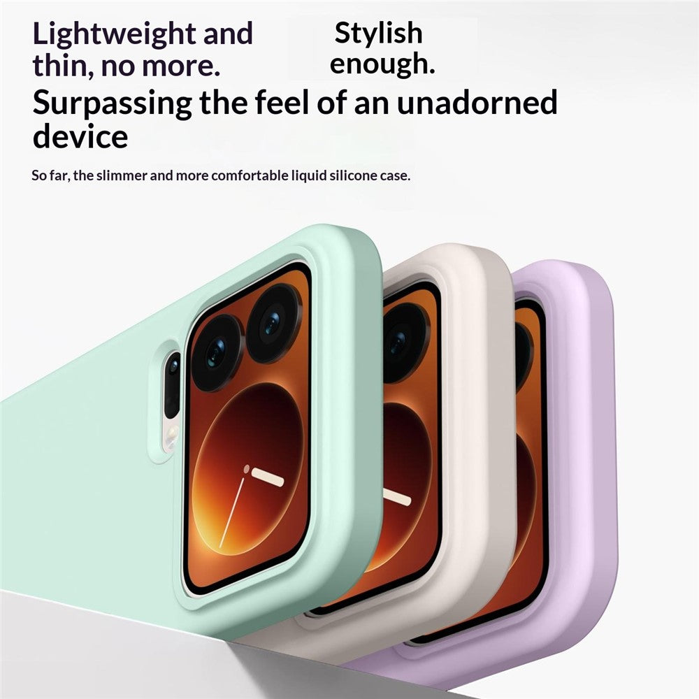 For Xiaomi 17 Pro Case Ultra Thin Liquid Silicone + PC Phone Cover with Camera Touch Control Button