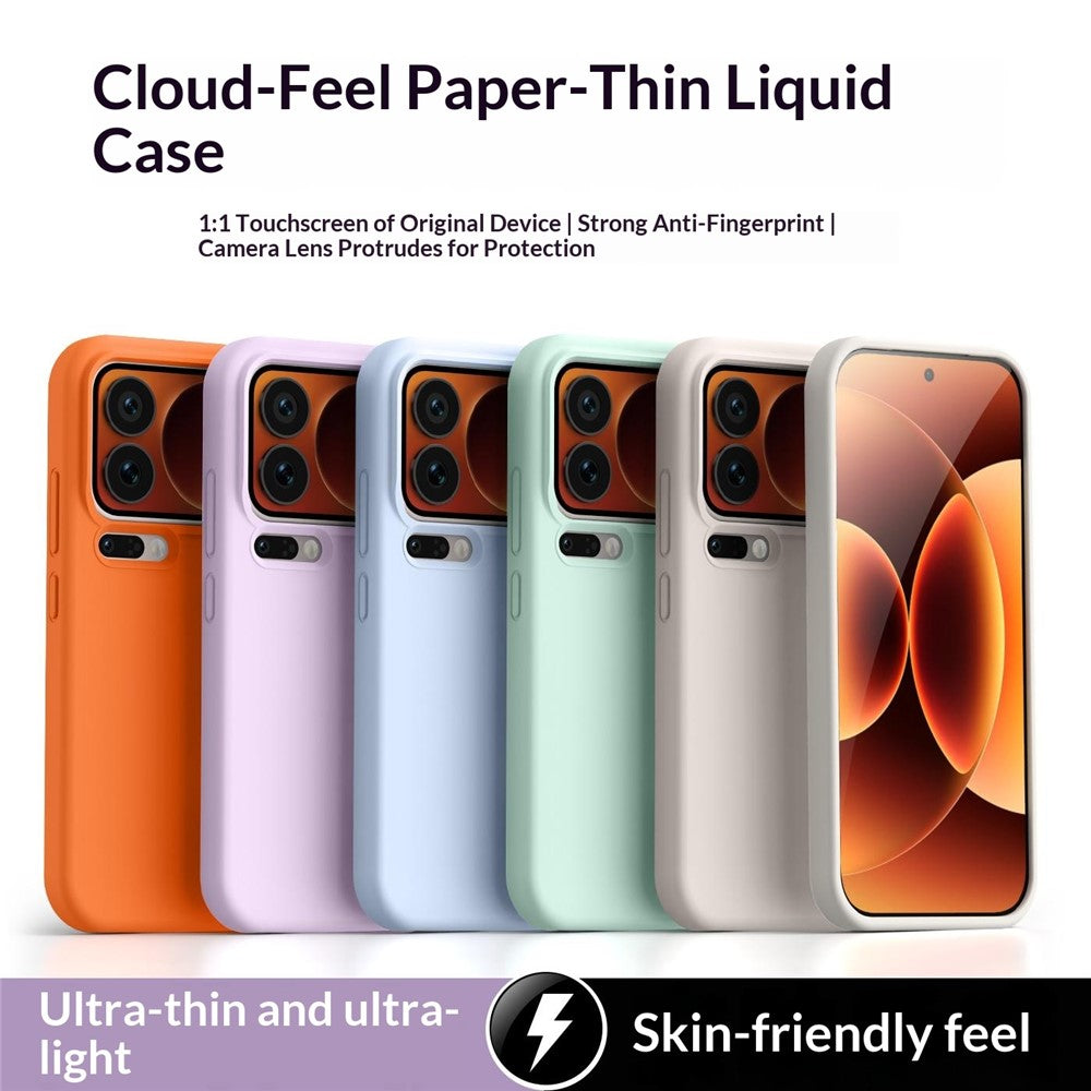 For Xiaomi 17 Pro Case Ultra Thin Liquid Silicone + PC Phone Cover with Camera Touch Control Button