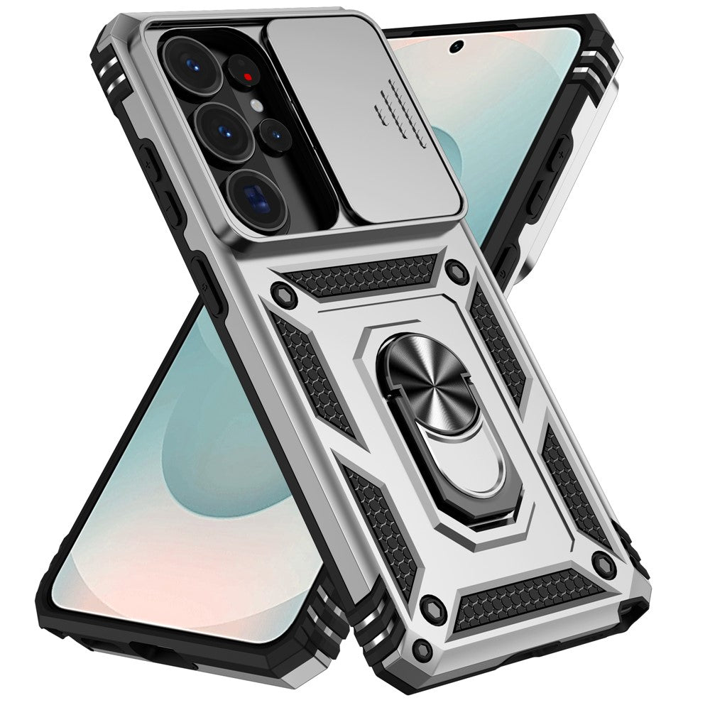 For Samsung Galaxy S26 Ultra Case PC + TPU Phone Cover with Lens Protection Kickstand