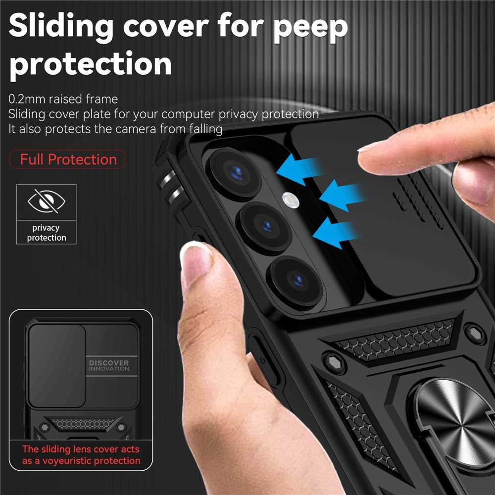 Samsung Galaxy S26-skal PC + TPU-mobilskal med linsskyddande stöd