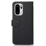 KHAZNEH For OnePlus 15R 5G Case RFID Blocking Wallet Litchi Texture PU Leather Phone Cover with Strap