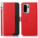 KHAZNEH For OnePlus 15R 5G Case RFID Blocking Wallet Litchi Texture PU Leather Phone Cover with Strap