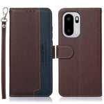 KHAZNEH For OnePlus 15R 5G Case RFID Blocking Wallet Litchi Texture PU Leather Phone Cover with Strap
