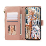For Honor 400 Pro 5G (Global) Case Multi Card Slots Zipper Leather Phone Cover with Wrist Strap