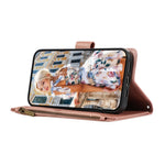 For Honor 400 Pro 5G (Global) Case Multi Card Slots Zipper Leather Phone Cover with Wrist Strap