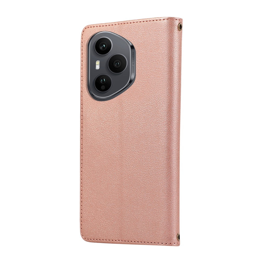 For Honor 400 Pro 5G (Global) Case Multi Card Slots Zipper Leather Phone Cover with Wrist Strap