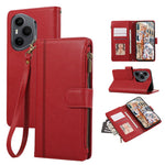 For Honor 400 Pro 5G (Global) Case Multi Card Slots Zipper Leather Phone Cover with Wrist Strap