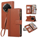 Phone Case For Honor X60 Pro 5G  /  X9c 5G  /  Magic7 Lite 5G Multi Card Slots Zipper Leather Phone Cover with Wrist Strap