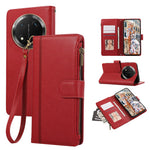 Phone Case For Honor X60 Pro 5G  /  X9c 5G  /  Magic7 Lite 5G Multi Card Slots Zipper Leather Phone Cover with Wrist Strap