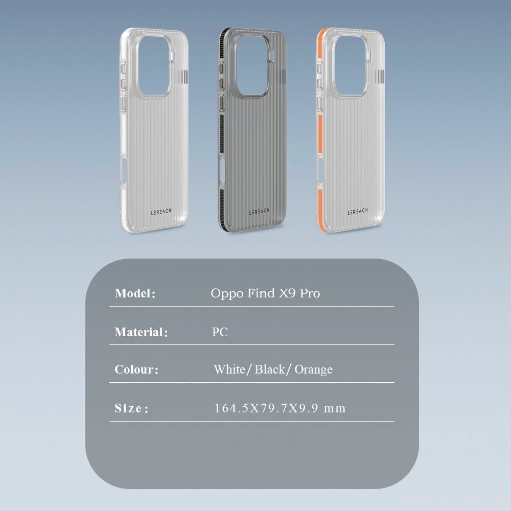 LEREACH TOC Series for Oppo Find X9 Pro 5G Case Flowing Grid PC Phone Cover