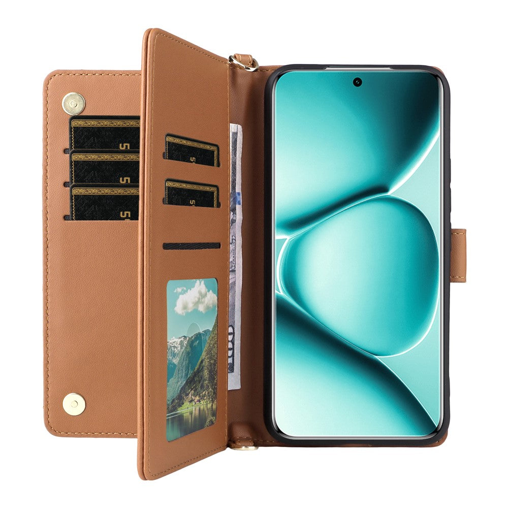 For Xiaomi Redmi Note 15 Pro 4G (Global) Leather Case Stand Wallet Phone Cover with Shoulder / Wrist Strap
