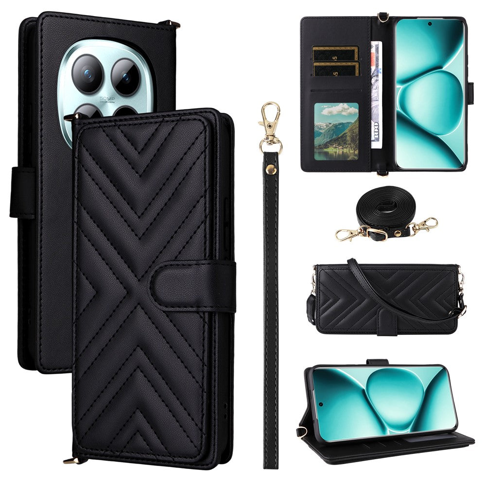 For Xiaomi Redmi Note 15 Pro 4G (Global) Leather Case Stand Wallet Phone Cover with Shoulder / Wrist Strap
