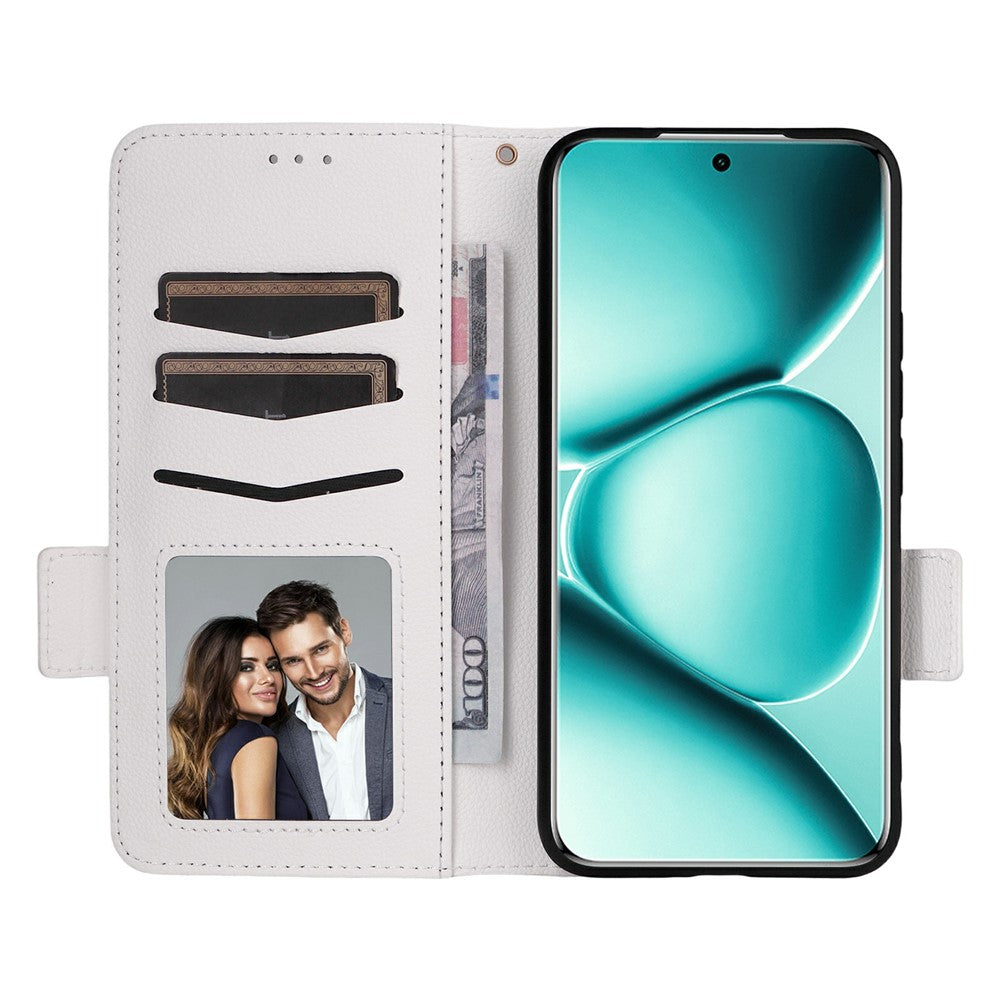 Xiaomi Redmi Note 15 Pro 4G (Global) Fodral Litchi Texture Plånboksläder mobilskal med Handledsrem