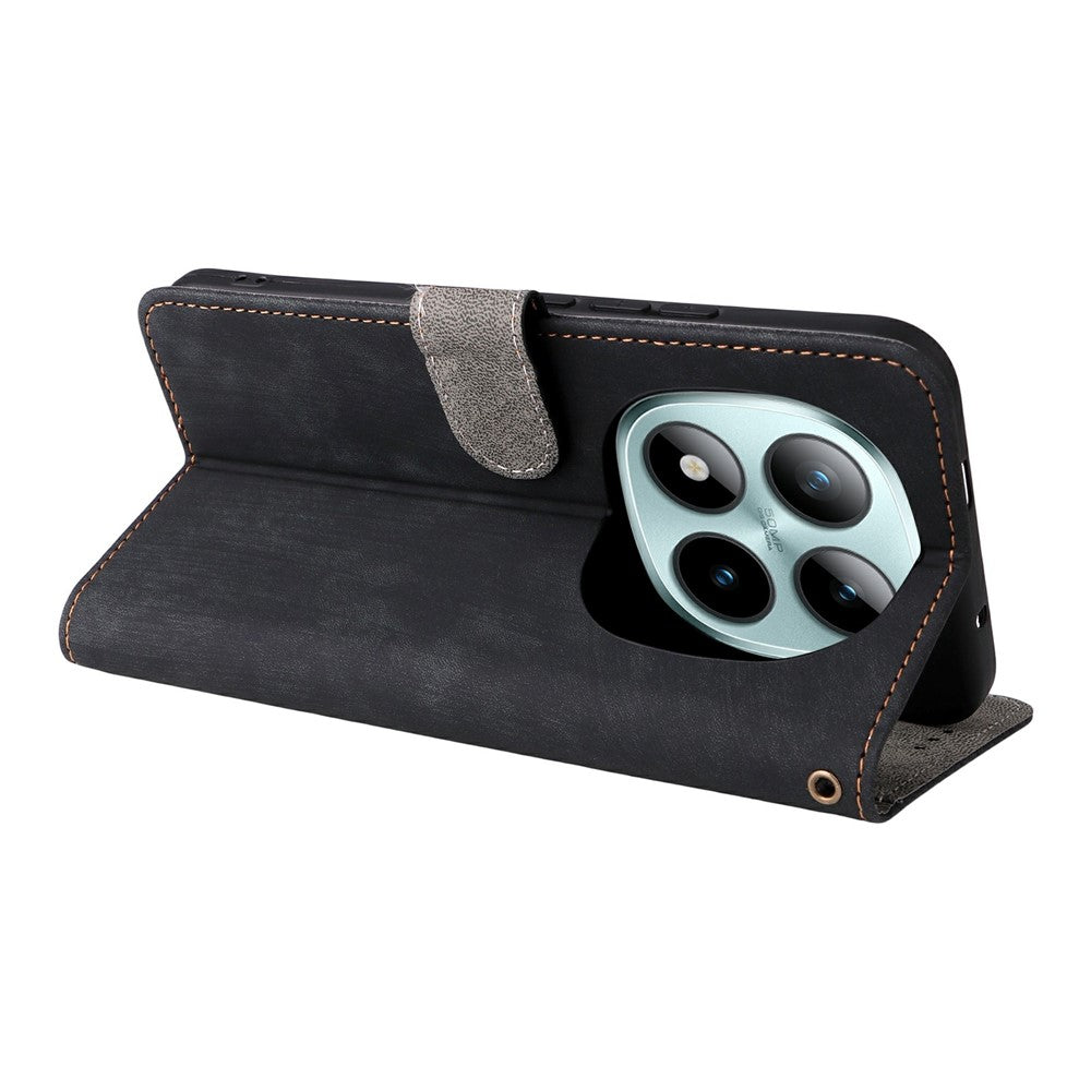 For Xiaomi Redmi Note 15 Pro 4G (Global) Case Wallet RFID Blocking PU Leather Phone Cover Stand with Strap