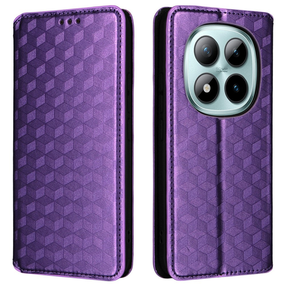 For Xiaomi Redmi Note 15 Pro 4G (Global) Case Wallet Rhombus Imprinted PU Leather Phone Cover