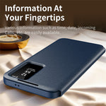 For Samsung Galaxy S26 Ultra Case with Card Holder Smart View Window Leather Phone Cover