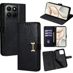 PU Leather Case for Honor 400 Smart 5G / 400 Smart 4G / X7d 4G Metal I-Buckle Wallet Phone Cover