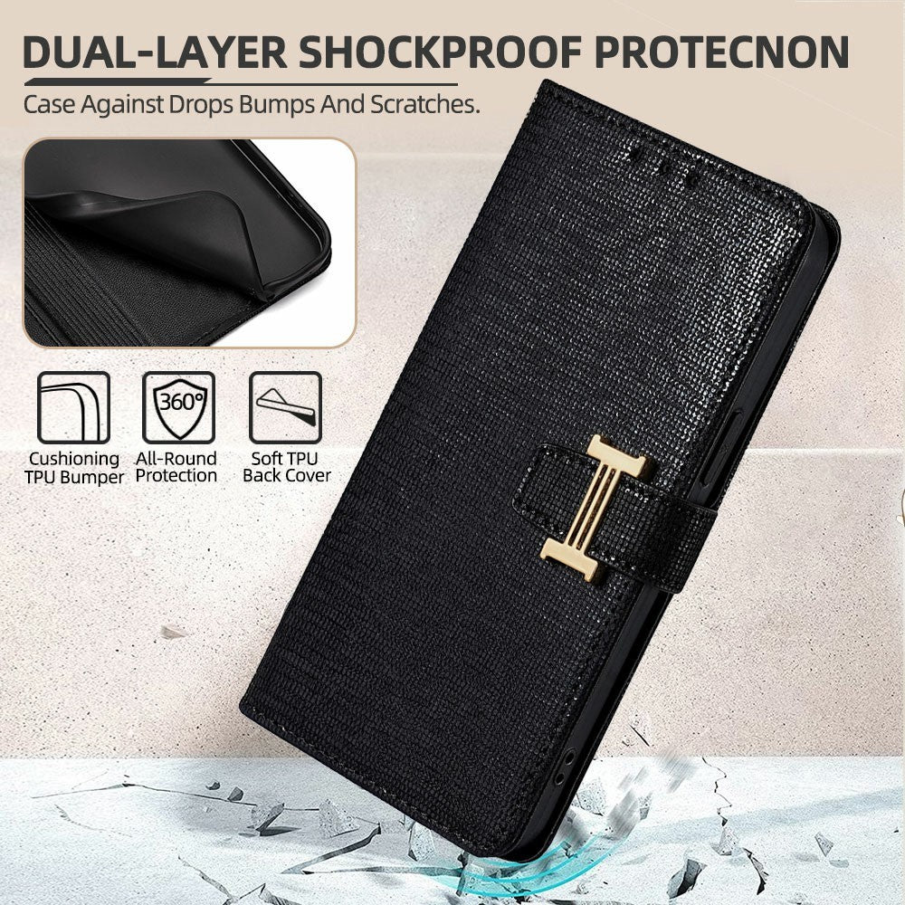 PU Leather Case for Honor 400 Smart 5G / 400 Smart 4G / X7d 4G Metal I-Buckle Wallet Phone Cover