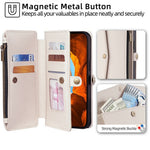 PU Leather Case for Honor 400 Smart 5G / 400 Smart 4G / X7d 4G Card Slots Zipper Purse Phone Cover with Shoulder Strap