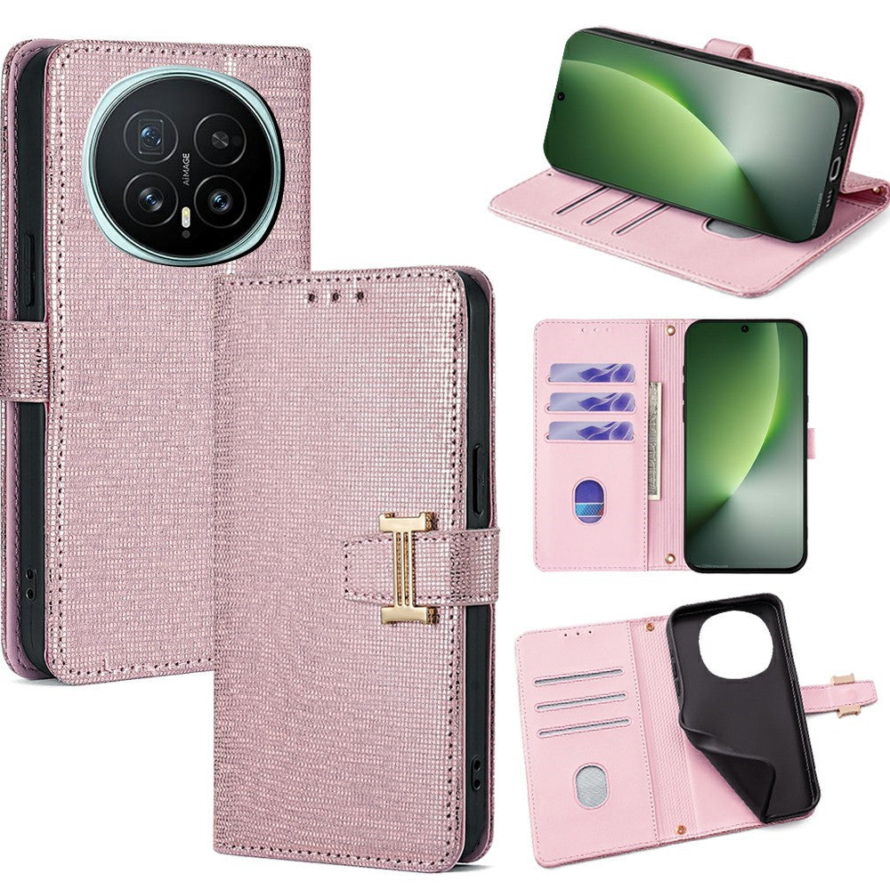 For Honor Magic8 5G Case Metal I-Buckle PU Leather Wallet Phone Cover