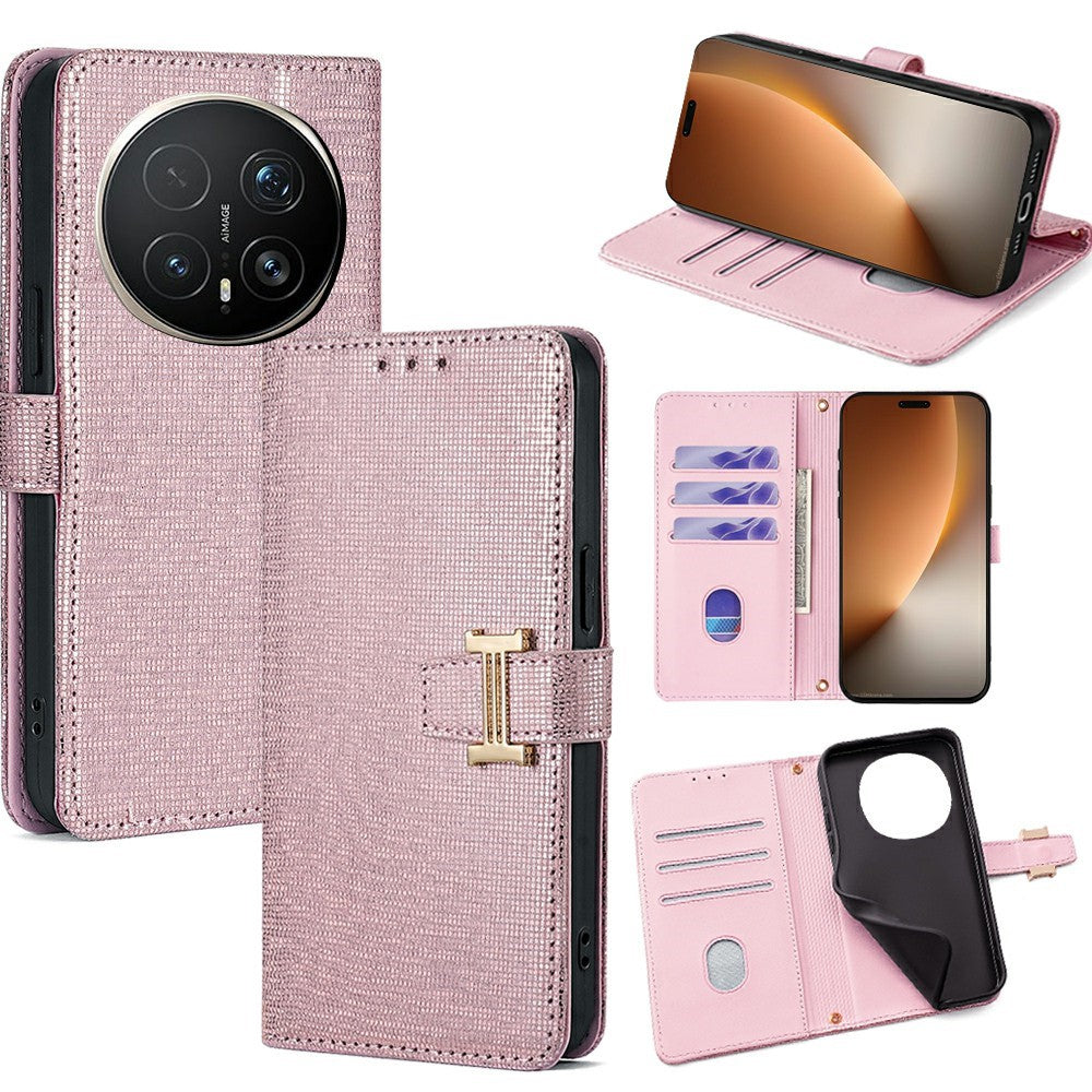 For Honor Magic8 Pro 5G Case Metal I-Buckle PU Leather Wallet Phone Cover