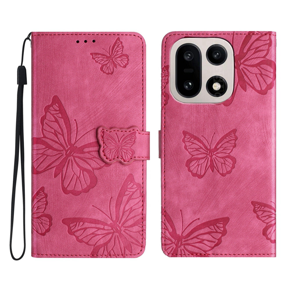 OnePlus 15 5G-skal med fjärilsdesign, fällbart läderfodral med beröringsskydd