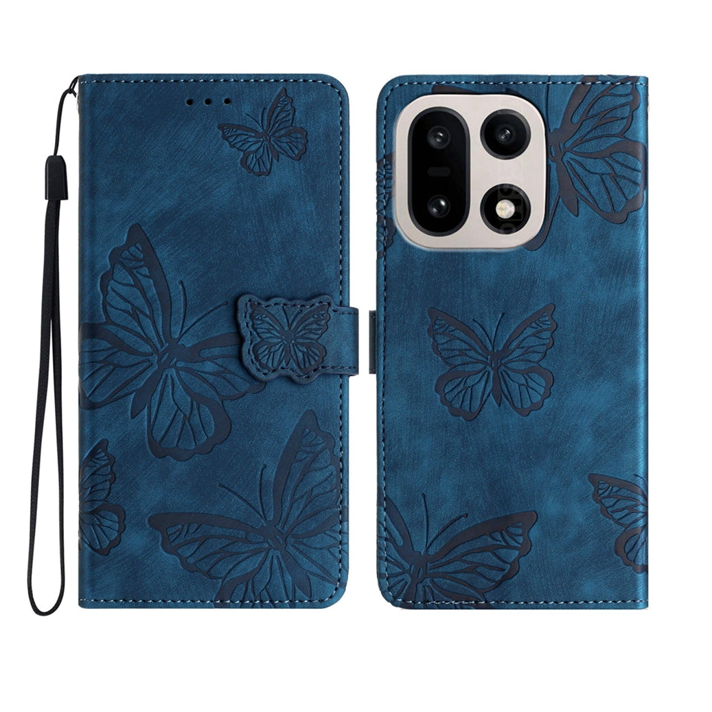OnePlus 15 5G-skal med fjärilsdesign, fällbart läderfodral med beröringsskydd
