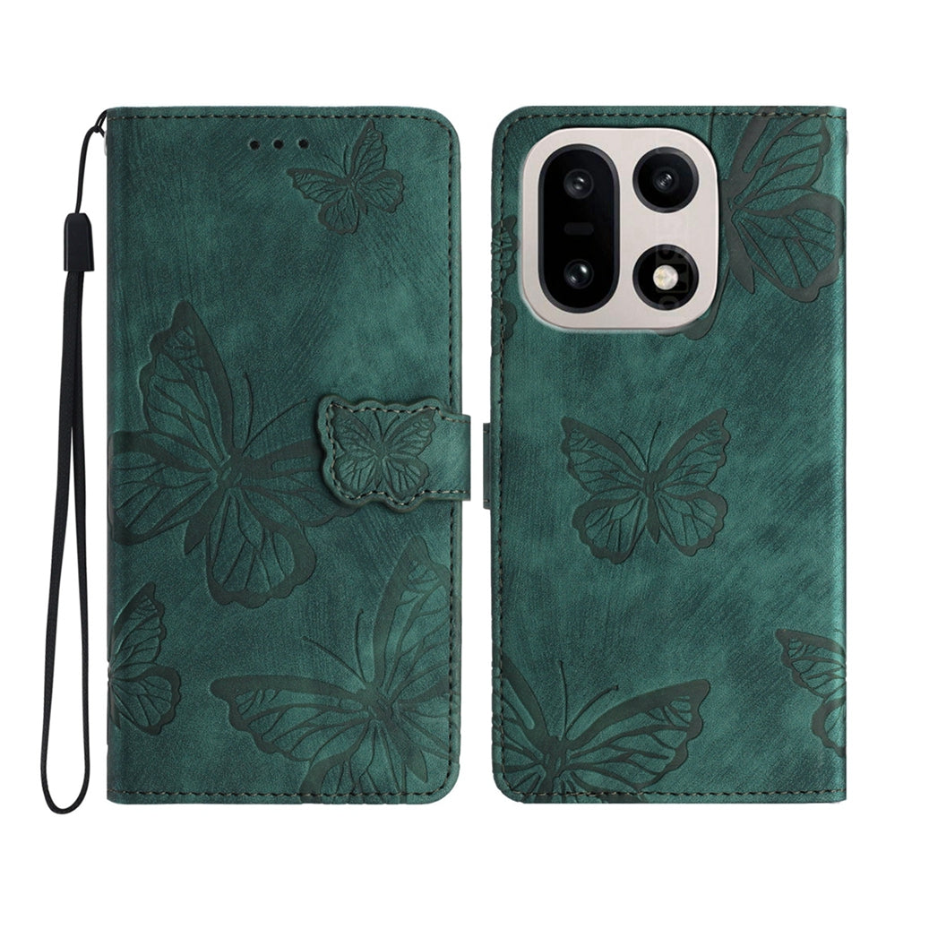 OnePlus 15 5G-skal med fjärilsdesign, fällbart läderfodral med beröringsskydd
