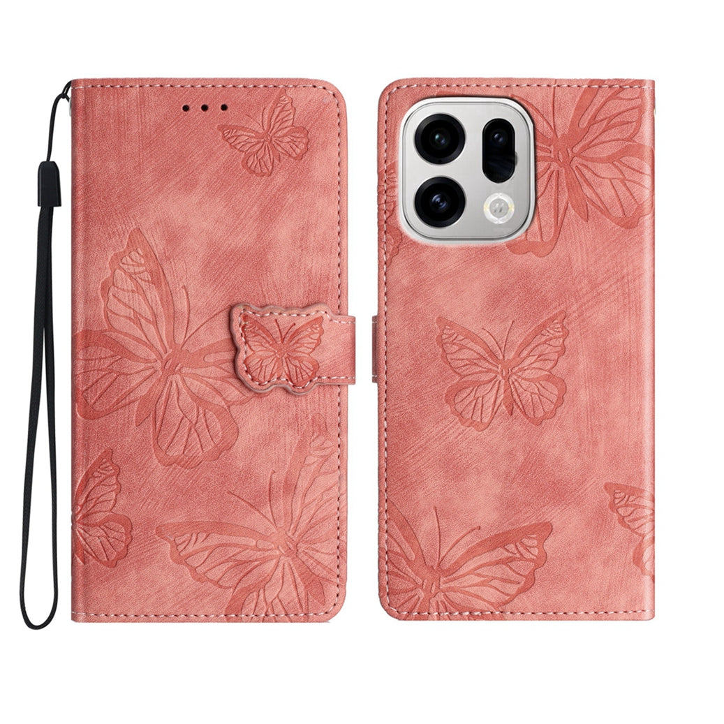 For Oppo Find X9 5G Case Butterfly Design Flip Wallet Leather Phone Cover Skin-Touch