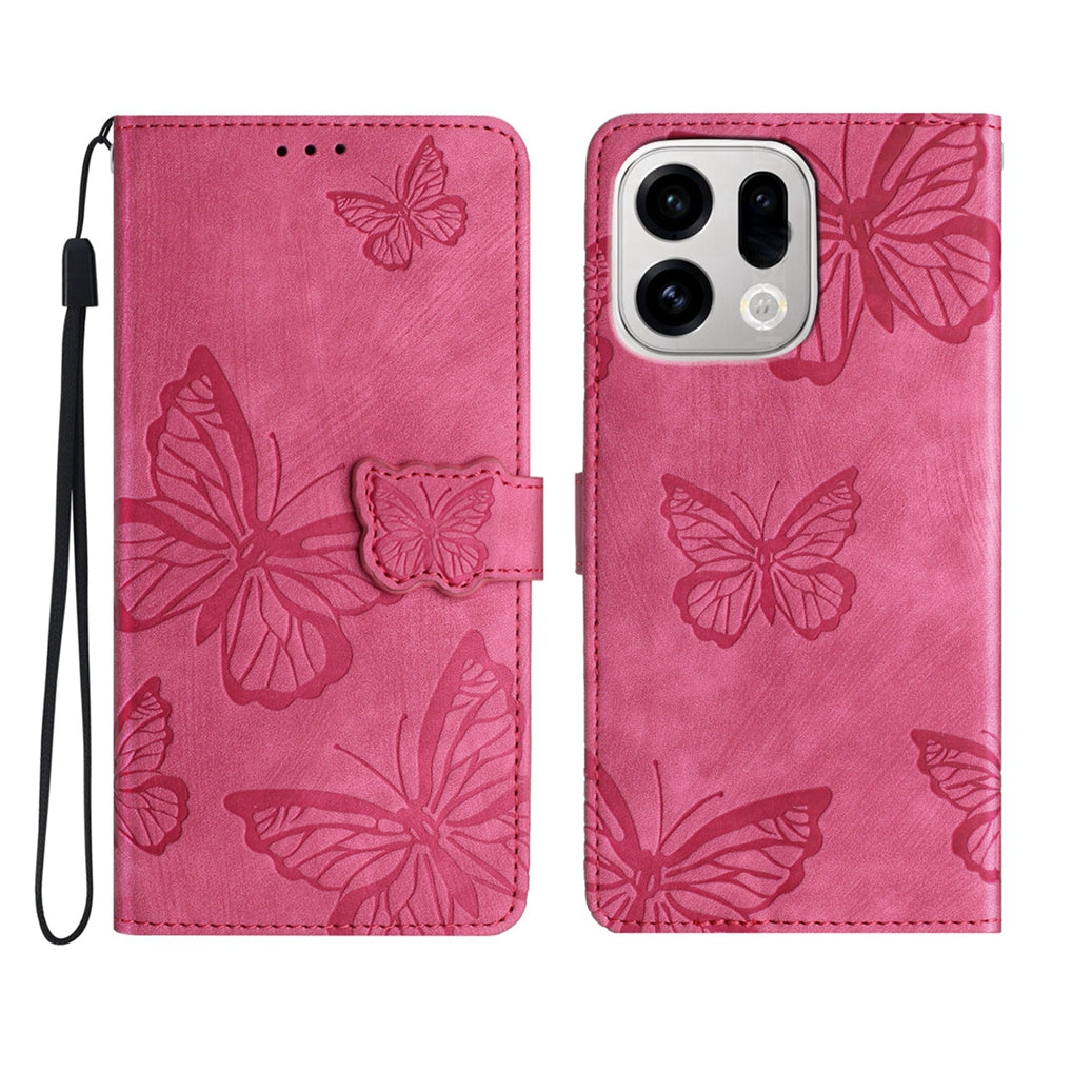For Oppo Find X9 5G Case Butterfly Design Flip Wallet Leather Phone Cover Skin-Touch