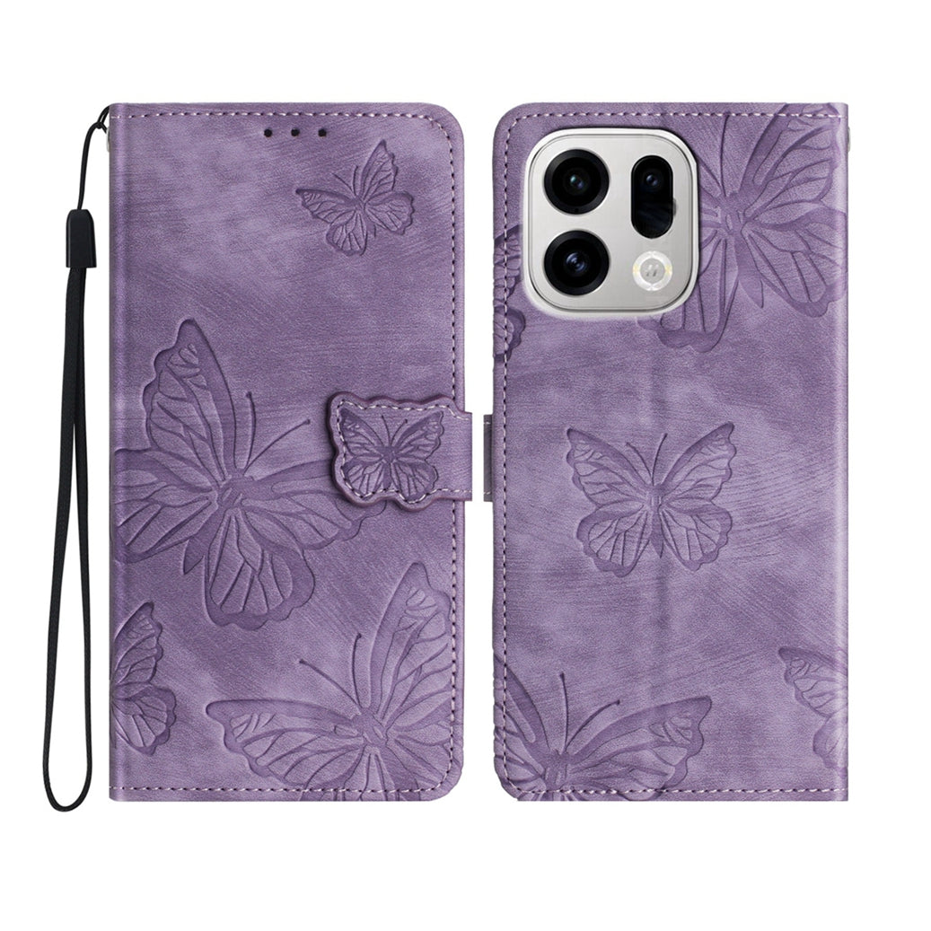 For Oppo Find X9 5G Case Butterfly Design Flip Wallet Leather Phone Cover Skin-Touch