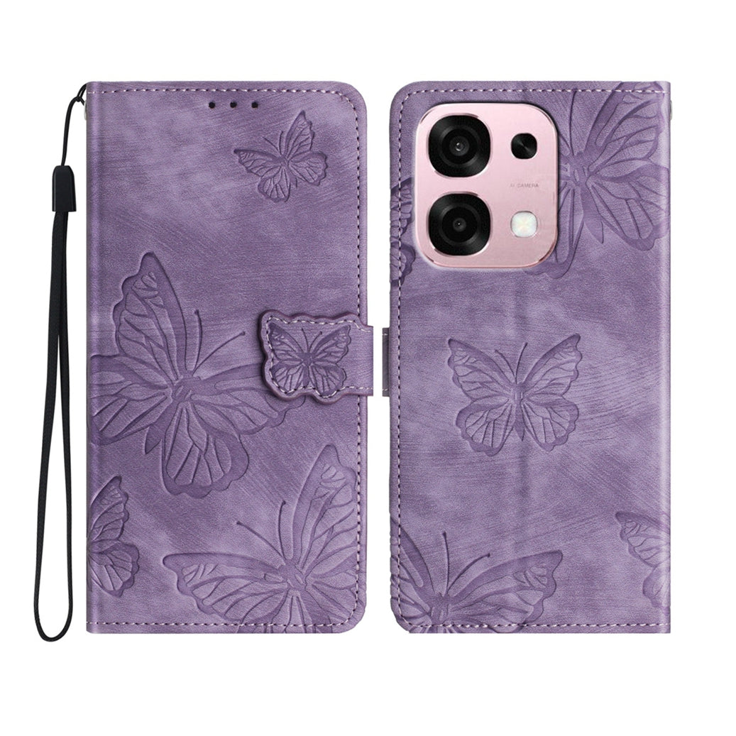 For Oppo A6 Pro 4G / Oppo F31 5G / Oppo A6 Pro 5G Case Butterfly Design Flip Wallet Leather Phone Cover Skin-Touch
